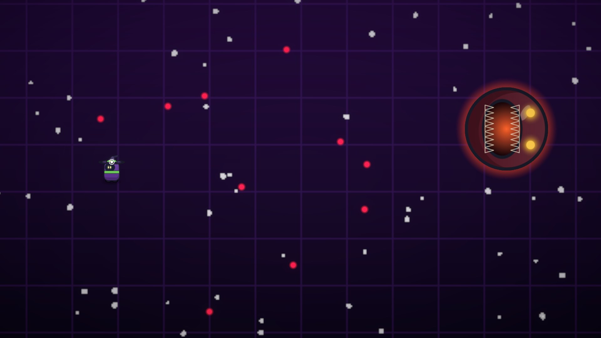 Inside the Rift: the Void Maw fires bullets at the Witch